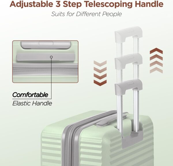 SHOWKOO Luggage Sets 3 Piece Hardside Expandable Suitcase with Double Spinner Wheels Tsa Lock Cyan (20in/24in/28in) - Image 5