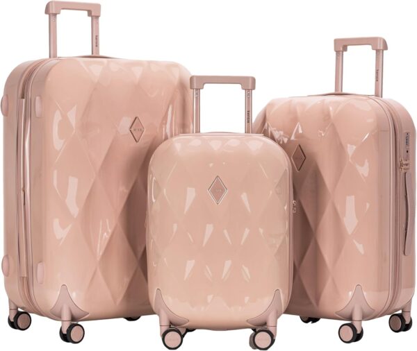 Travelers Club Women's Enchanting 3 Piece Luggage Set, Rose Dust