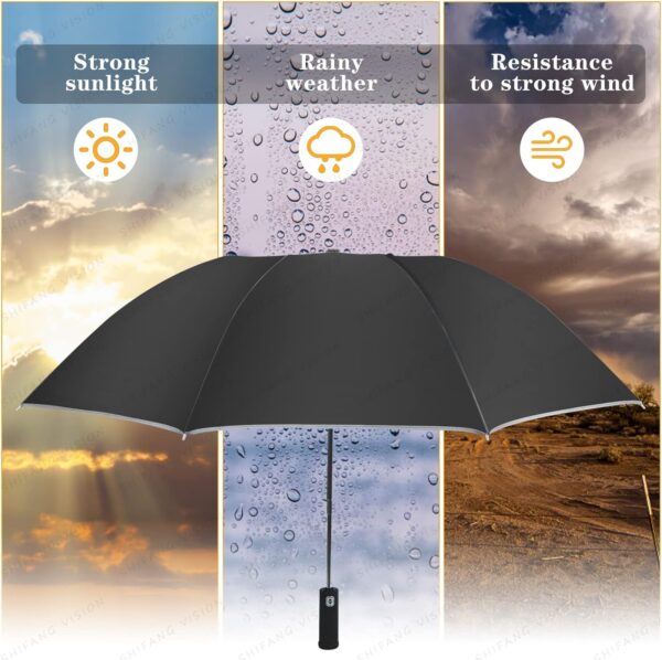 Umbrella Windproof Travel Umbrellas for Rain - Easy Auto Open Close, Durable & Compact Umbrella, Strong Metal Frame, Windproof and Waterproof Umbrella for Travel - Image 6