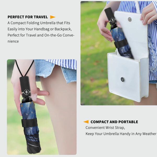 SIEPASA Inverted Umbrella, Large Windproof Compact Umbrellas for Rain & Sun, Compact Reverse Umbrella,Automatic Travel Folding Umbrella for Women Men. - Image 5
