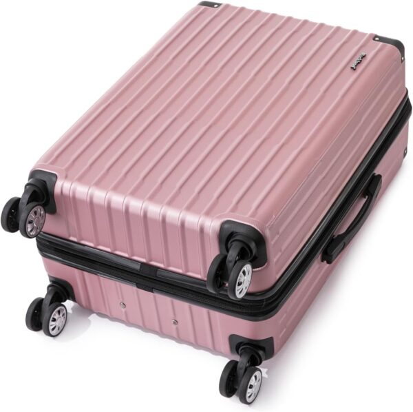 Rockland 3 Luggage Set, 2-Piece Hardside Spinner Wheel Uprights with Tote, Pink - Image 5