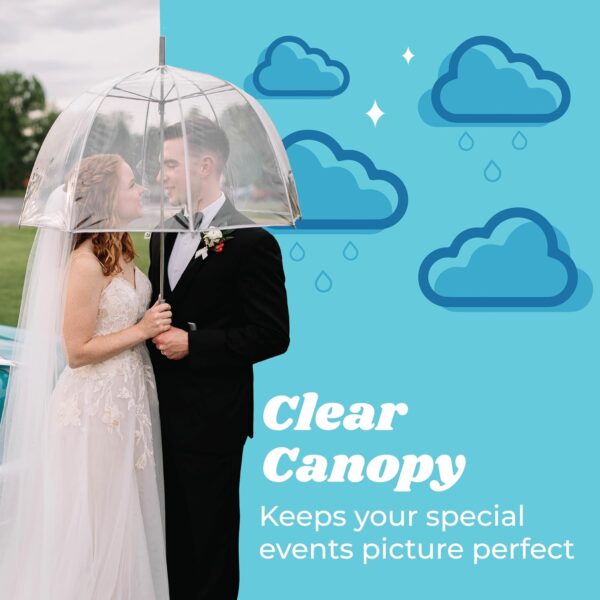 totes Adult Clear Bubble Umbrella with Dome Canopy and Lightweight Wind and Rain Protection - Image 3