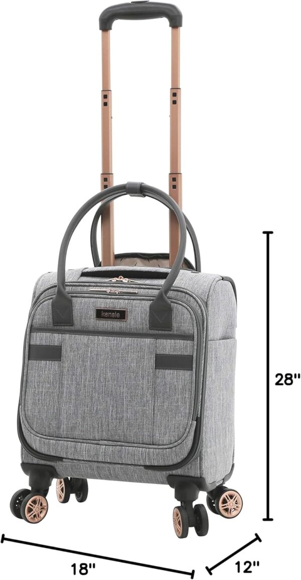 kensie Hudson Softside Spinner Luggage, Heather Gray, 3-Piece Set (16/20/28) - Image 10