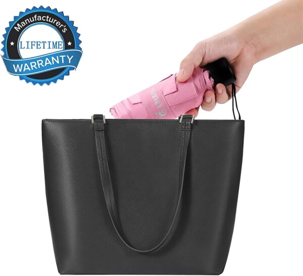GAOYAING Compact Travel Umbrella with Case Lightweight Small and Compact Pocket Baby Pink - 34 Inches 2024 - Image 6