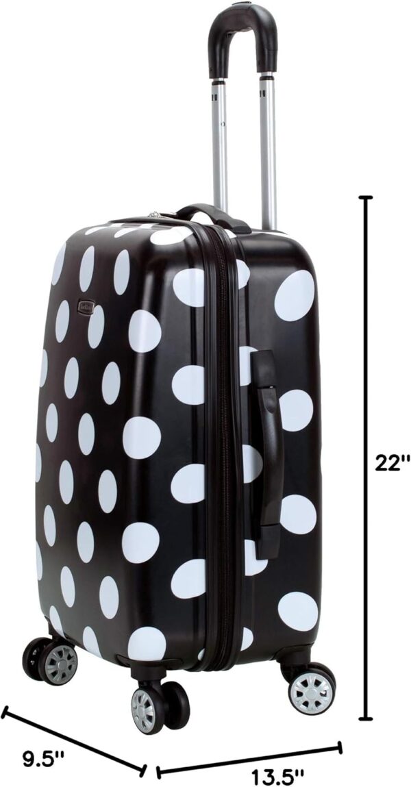 Rockland Laguna Beach Hardside Spinner Wheel Luggage, Black Dot, 3-Piece Set (22/24/28) - Image 7