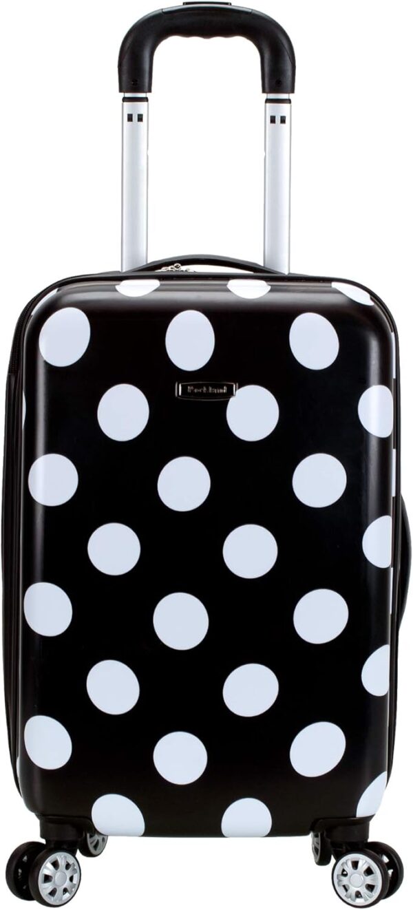Rockland Laguna Beach Hardside Spinner Wheel Luggage, Black Dot, 3-Piece Set (22/24/28) - Image 2