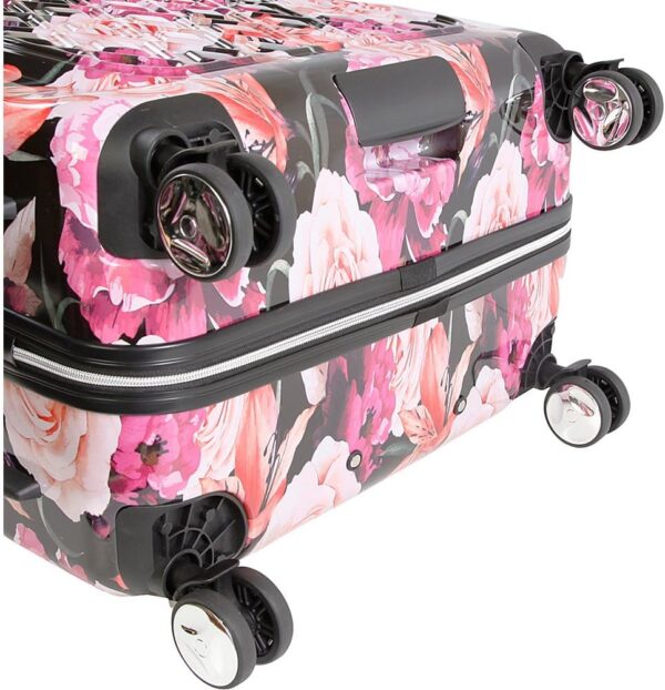 BEBE Women's Luggage Marie 29" Hardside Check in Spinner, Telescoping Handles, Black Floral Print, One Size - Image 7