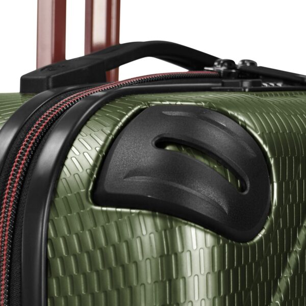 Traveler's Choice Maxporter II Hardside Polycarbonate Suitcase with Spinner Wheels, Dark Green, 22" Carry-On Luggage - Image 3
