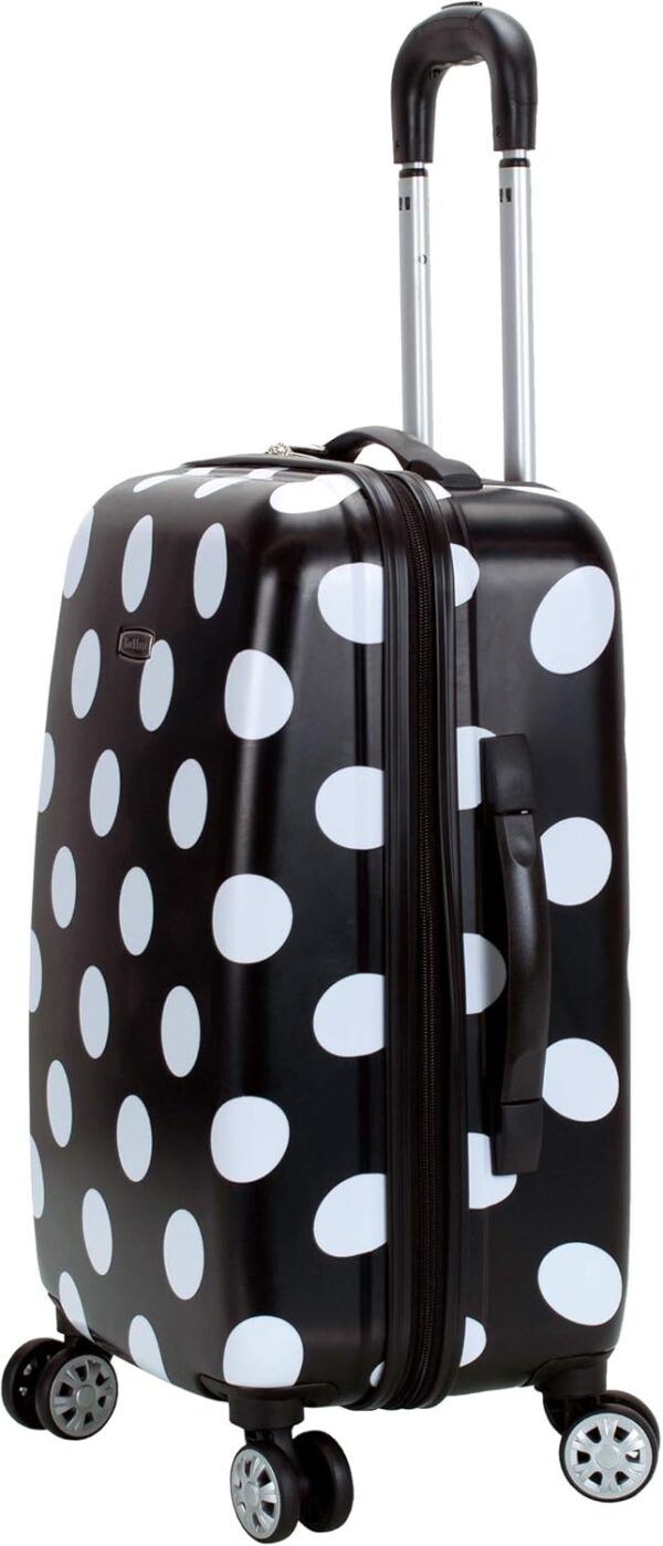 Rockland Laguna Beach Hardside Spinner Wheel Luggage, Black Dot, 3-Piece Set (22/24/28) - Image 3