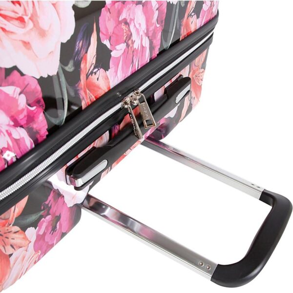 BEBE Women's Luggage Marie 29" Hardside Check in Spinner, Telescoping Handles, Black Floral Print, One Size - Image 6
