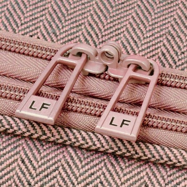 LONDON FOG Newcastle Softside Expandable Spinner Luggage, Rose Charcoal Herringbone, Checked-Medium 24-Inch - Image 5
