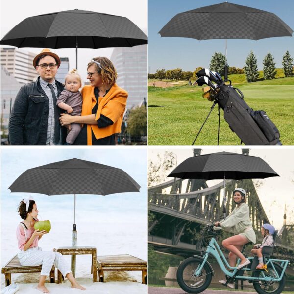 Satol 46/54/62 Inch Large Golf Umbrella, Windproof 10 Ribs Automatic Open/Close Oversize Double Canopy Vented Portable Folding Travel Umbrellas, UPF 50+ Sun & Rain Compact Umbrellas for Outdoor - Image 8