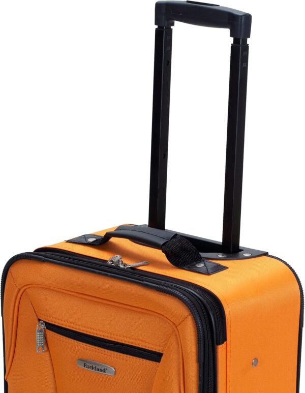 Rockland Fashion Softside Upright Luggage Set,Expandable, Orange, 2-Piece (14/19) - Image 17