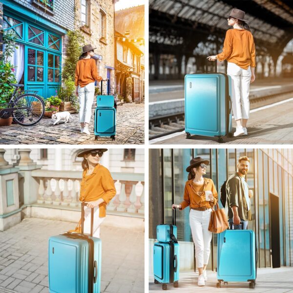 Hard Shell Luggage Sets with Spinner Wheels 4 Piece, Expandable Large Suitcases with TSA Lock, Travel Large Suitcase Set, Teal Luggage Set - Image 7