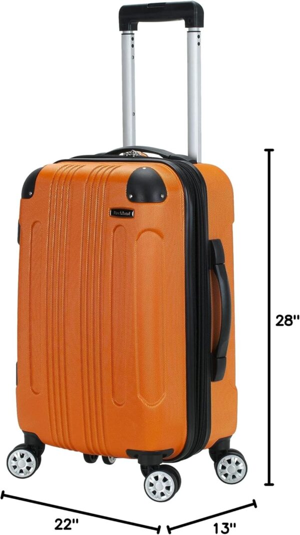 Rockland London Hardside Expandable Luggage with Spinner Wheels, Orange, 28-24-20-Inch - Image 7