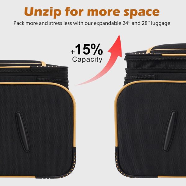 Coolife Luggage 4 Piece Set Suitcase Expandable TSA lock spinner softshell - Image 3