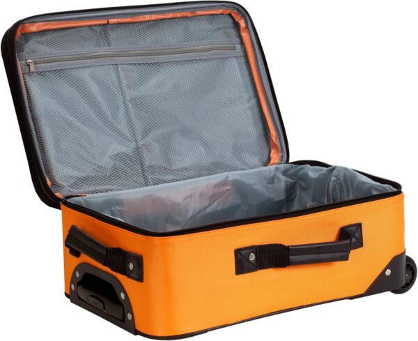 Rockland Fashion Softside Upright Luggage Set,Expandable, Orange, 2-Piece (14/19) - Image 14
