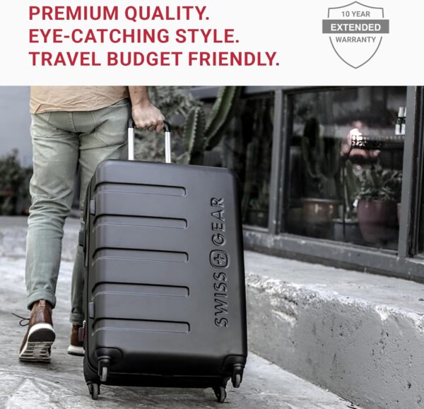 SwissGear 7366 Hardside Expandable Luggage with Spinner Wheels, Cobalt, 3-Piece Set (19/23/27) - Image 4