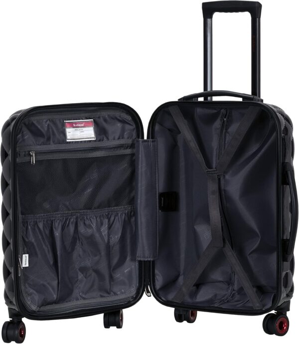 Rockland Quilt Hardside Expandable Spinner Wheel Luggage, Black, 3-Piece Set (20/24/28) - Image 8