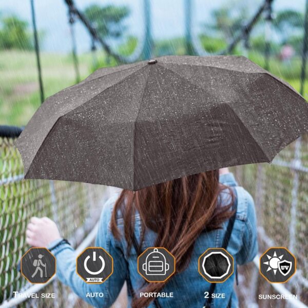 MRTLLOA 42/49 Inch Compact Windproof Travel Umbrella for Rain, Lightweight, Portable, Automatic, Strong, Waterproof Folding Umbrellas for Women, Men and Teenagers - Image 8
