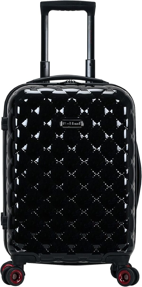 Rockland Quilt Hardside Expandable Spinner Wheel Luggage, Black, 3-Piece Set (20/24/28) - Image 2