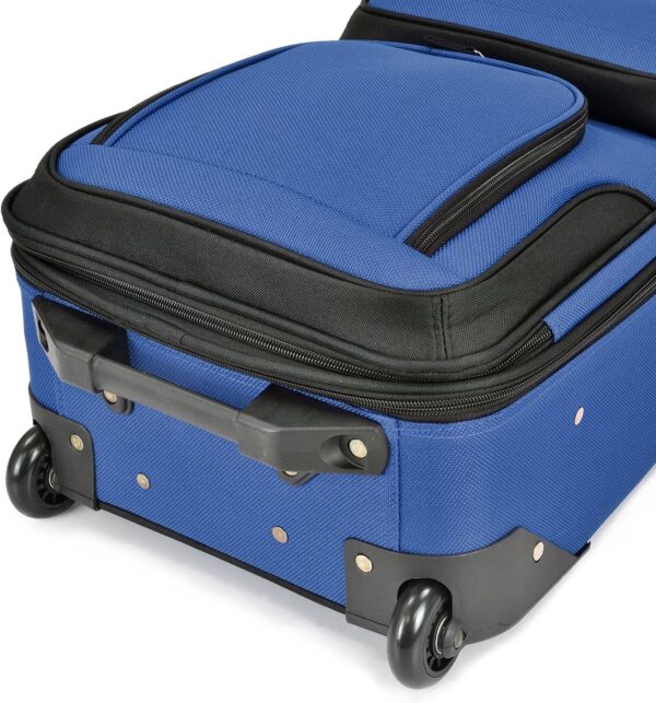 U.S. Traveler Lightweight Rolling 20" Carry On Luggage Softside Suitcase, Blue, 2 Wheel-1 Piece - Image 5