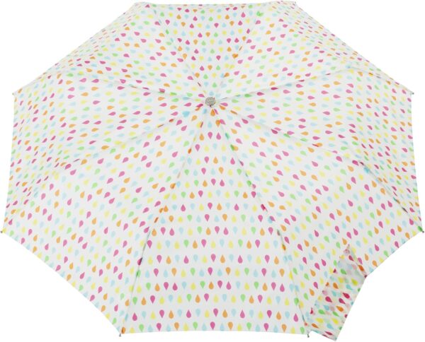 totes Automatic Open Water-Resistant Travel Foldable Umbrella, White Rain - Image 2