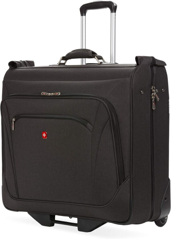SwissGear 7895 Premium Rolling Garment Bag, Bonus Hanging Feature, Men's and Women's, Carry-on Luggage - Grey Heather