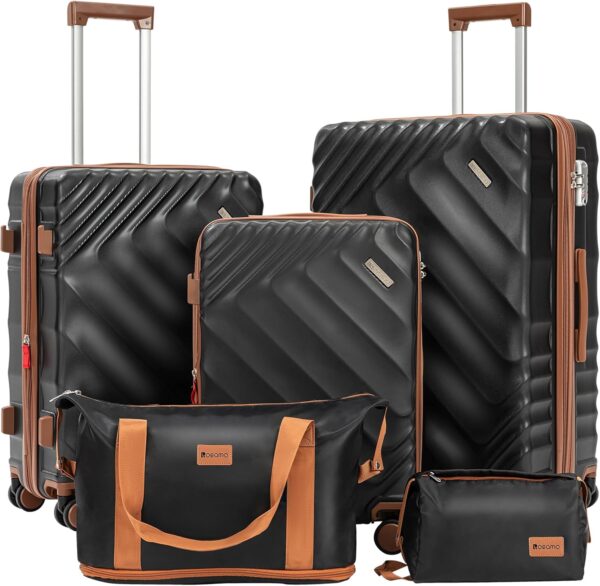 5 piece Luggage Set Expandable Suitcase 22x14x9 Airline Approved Carry on, ABS Hard Case Suitcases with Spinner Wheels, TSA Lock, Durable Waterproof Travel Set
