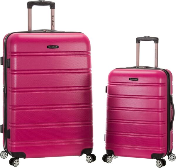 Rockland Melbourne Hardside Expandable Luggage with Spinner Wheels, Magenta, 2 Piece (20/28)