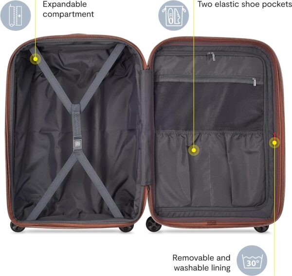 DELSEY PARIS Carrousel Hardside Expandable Luggage with Spinner Wheels, Graphite, Carry-on 21 Inch - Image 3