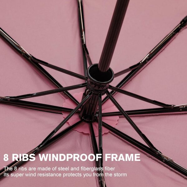 G4Free UPF 50+ UV Protection Sun Umbrella Double Layer Windproof Compact Travel Umbrella 46 Inch Auto Open Close - Image 4