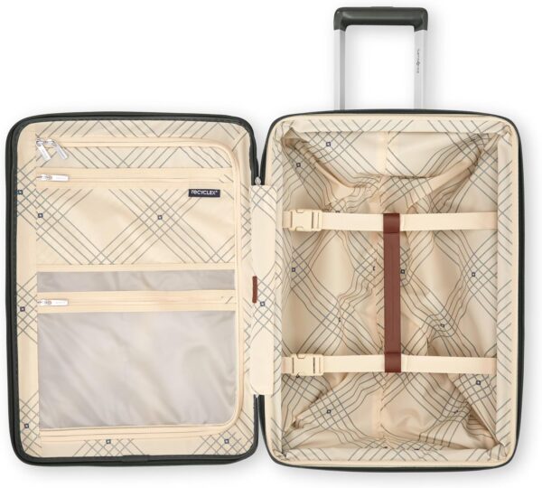 Virtuosa Hardside 21 Inch Carry On Luggage - Airline Approved with 360° Spinner Wheels, RightHeight™ Adjustable Handle - Zippered WetPak™ - TSA Lock - Expandable Light Polycarbonate Shell - Pine Green - Image 4