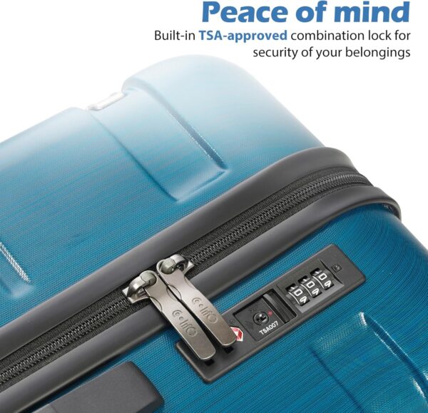 Coolife Luggage Expandable 3 Piece Sets PC+ABS Spinner Suitcase 20 inch 24 inch 28 inch (Teal., 3 piece set) - Image 3