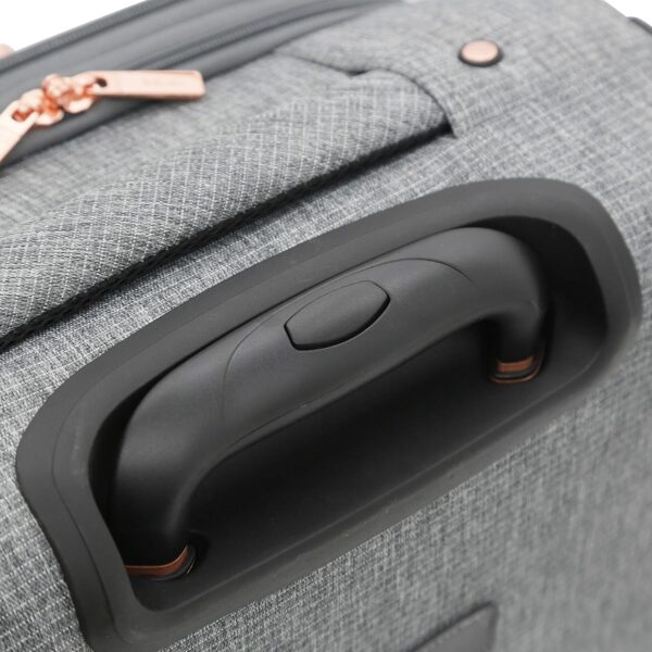 kensie Hudson Softside Spinner Luggage, Heather Gray, 3-Piece Set (16/20/28) - Image 7