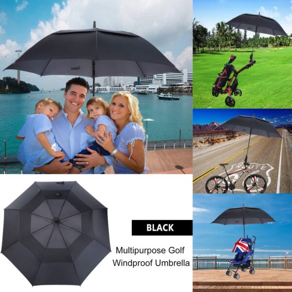MRTLLOA 54/62/68/72 Inch Automatic Open Golf Umbrella, Extra Large Oversize Double Canopy Vented Windproof Waterproof Stick Umbrellas for Rain - Image 8