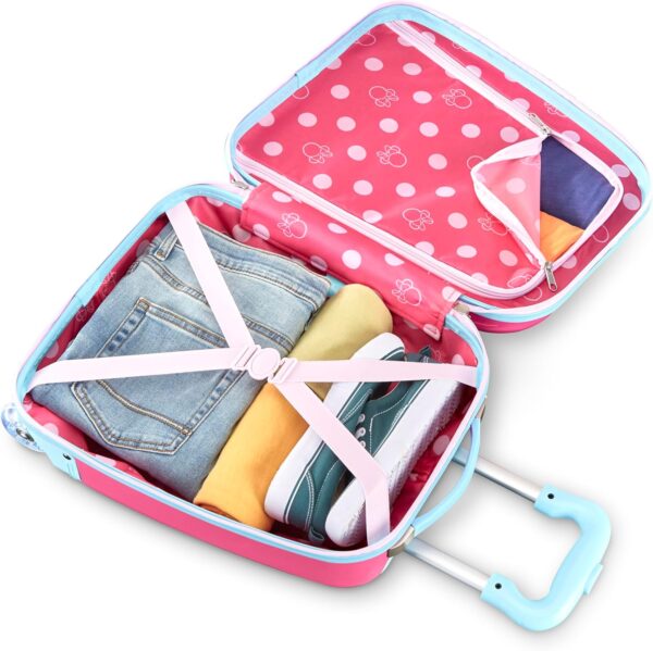 American Tourister Disney Minnie Mouse Kids Carry-On Luggage, Hardside With Single Spinner Wheels - Image 5