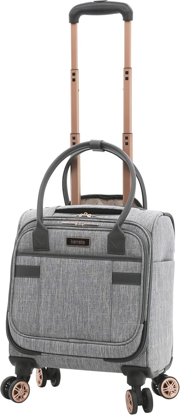 kensie Hudson Softside Spinner Luggage, Heather Gray, 3-Piece Set (16/20/28) - Image 9