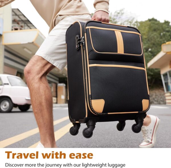 Coolife Luggage 4 Piece Set Suitcase Expandable TSA lock spinner softshell - Image 6