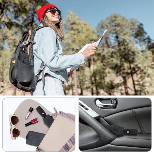 ZOMAKE Travel Umbrella Compact - 10 Ribs Portable Collapsible Umbrellas for Rain Windproof - Paraguas Automatic Small Folding Umbrella Lightweight Packable Umbrella for Women Men - Image 5