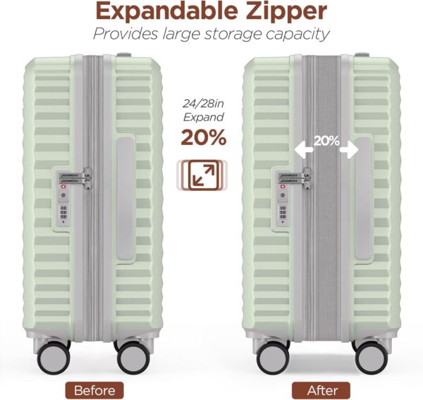 SHOWKOO Luggage Sets 3 Piece Hardside Expandable Suitcase with Double Spinner Wheels Tsa Lock Cyan (20in/24in/28in) - Image 6