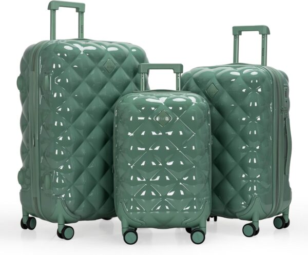 Travelers Club Women's Alluring 3 Piece Luggage Set, Basil