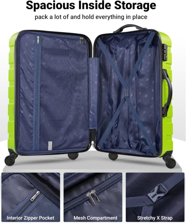 Suitour Luggage Sets 2 piece,Hardside Lightweight Suitcases, 20/28 inch Luggage with Spinner Wheels TSA Lock - Image 4