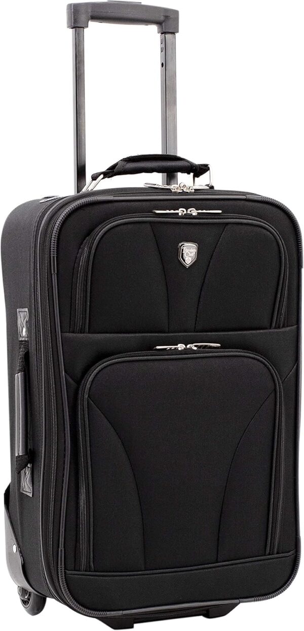 Travelers Club Bowman Expandable Luggage, Black, 3-Piece Set (Dopp/Tote/20) - Image 9