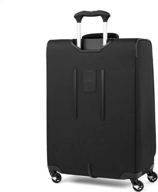 Travelpro Maxlite 5 Softside Expandable Checked Luggage with 4 Spinner Wheels, Lightweight Suitcase, Men and Women, Black, Checked Medium 25-Inch - Image 2