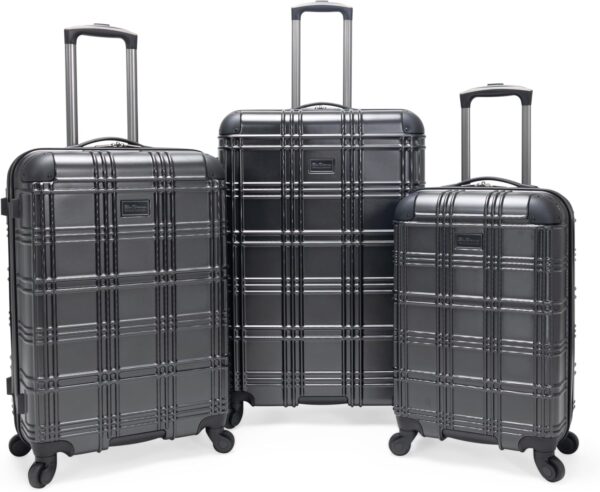 Ben Sherman Nottingham Lightweight Hardside 4-Wheel Spinner Travel Luggage, Charcoal, 3-Piece Set (20"/24"/28")