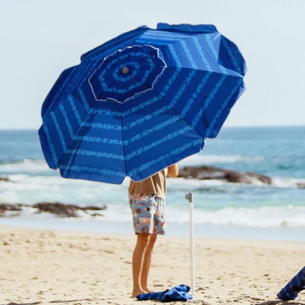 AMMSUN Beach Umbrellas for Sand Heavy Duty Wind Portable, 6.5 ft Beach Umbrella with Sand Anchor & UV Protection, Carry Bag for Outdoor Patio Garden Outdoor, Blue - Image 7