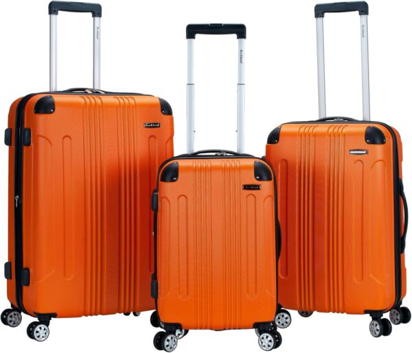 Rockland London Hardside Expandable Luggage with Spinner Wheels, Orange, 28-24-20-Inch