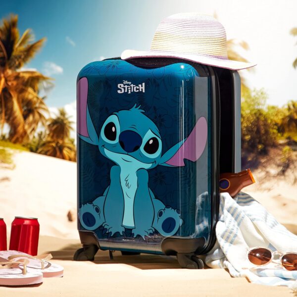 Disney Stitch Suitcase Set or Individual, Hard Shell Suitcase with Wheels 28L, 50L or 91L, 4 Wheels (Navy Stitch Small) - Image 3