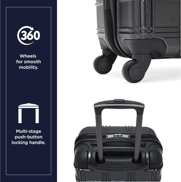 Ben Sherman Nottingham Lightweight Hardside 4-Wheel Spinner Travel Luggage, Charcoal, 3-Piece Set (20"/24"/28") - Image 5
